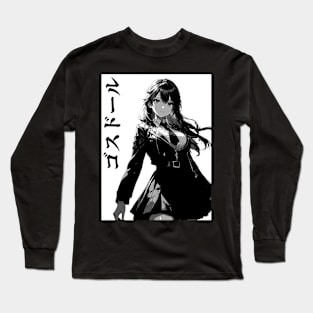 Goth Grunge Anime Manga Girl Cyberpunk Aesthetic Vaporwave Japanese Streetwear Long Sleeve T-Shirt